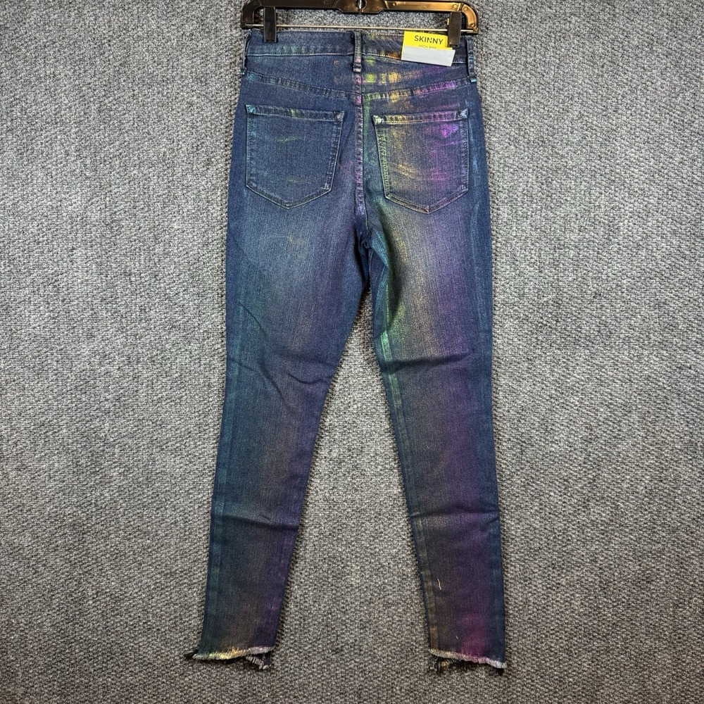 Circus NY Jeans Sz 25 Rainbow Time To Shine High Rise Skinny Sharkbite Raw Hem